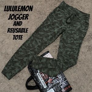 Lululemon Fitted Jogger & Tote-Sz 6-Green Camo Print-Drawstring Waist-Like New